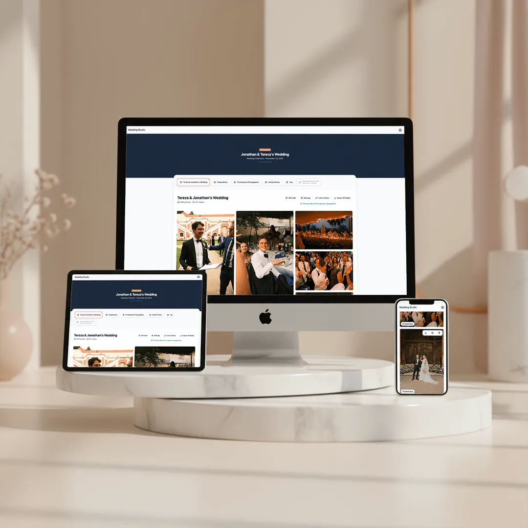 Wedding QR card mockup on table setting